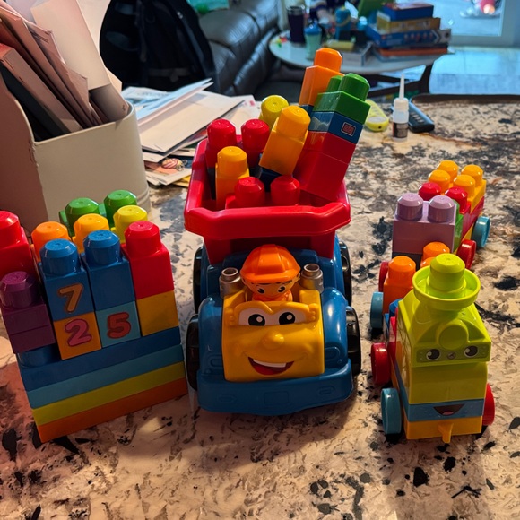 Mega Bloks | Toys | Colorful Building Block Train Set And Dump Truck ...